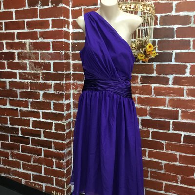 *HALF PRICE*Natasha Millani Women's Cocktail Dress, Size 12, One Shouldered, Purple