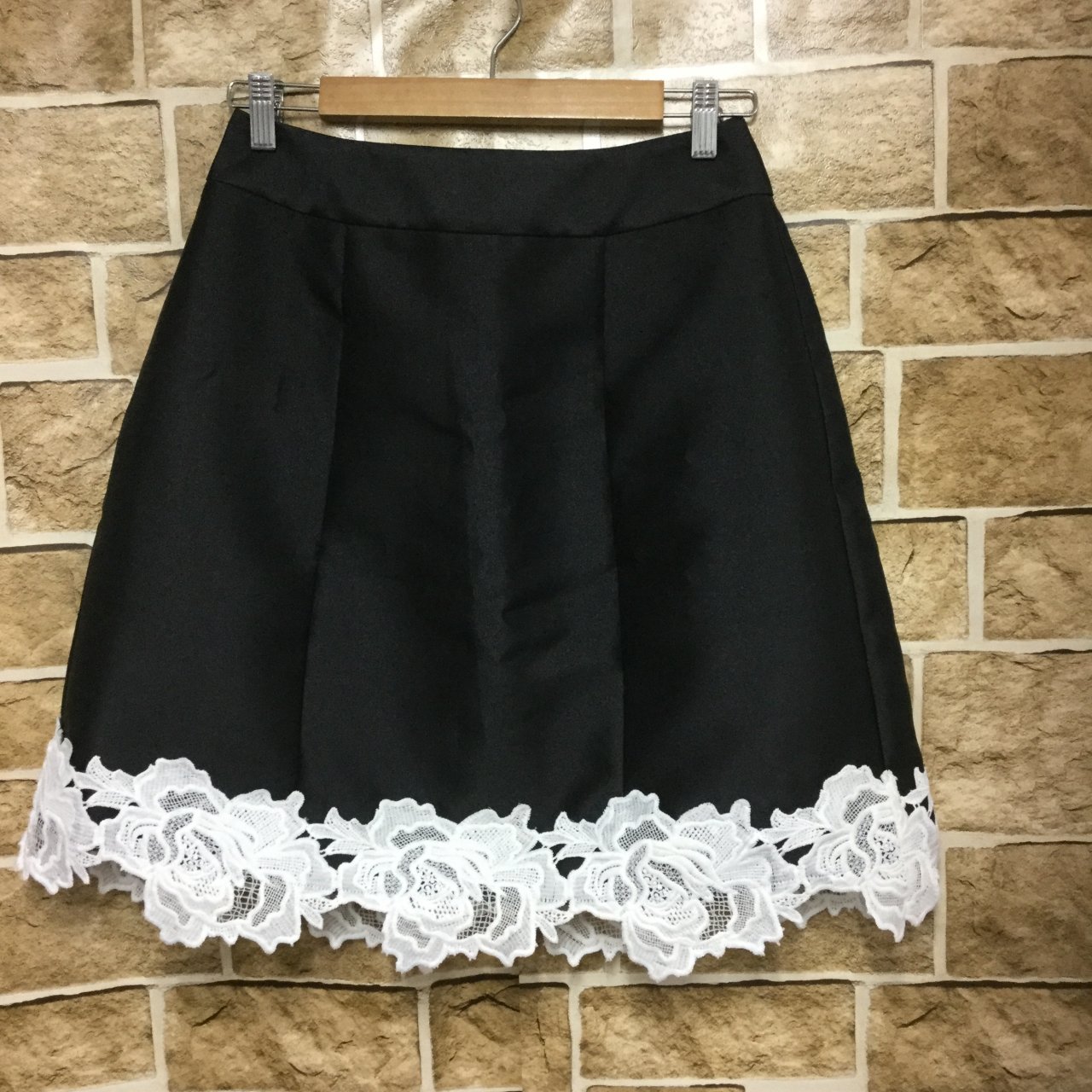 black and white line skirt