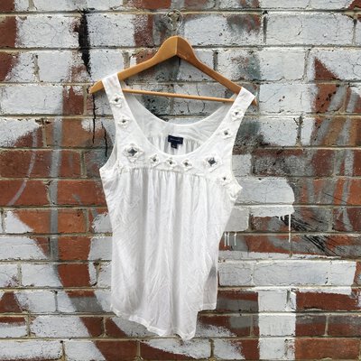 ** REDUCED** WITCHERY Women's White Singlet Top, Size L