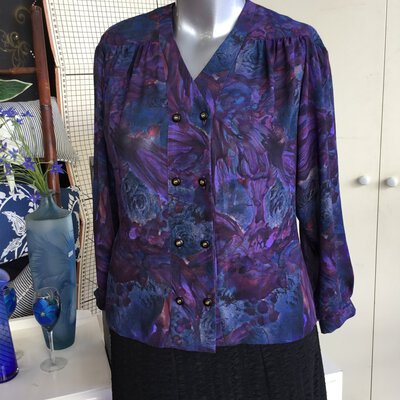 *CLEARANCE*Kenwall, Women's Vintage Multicoloured Patterned Shirt, Size 14