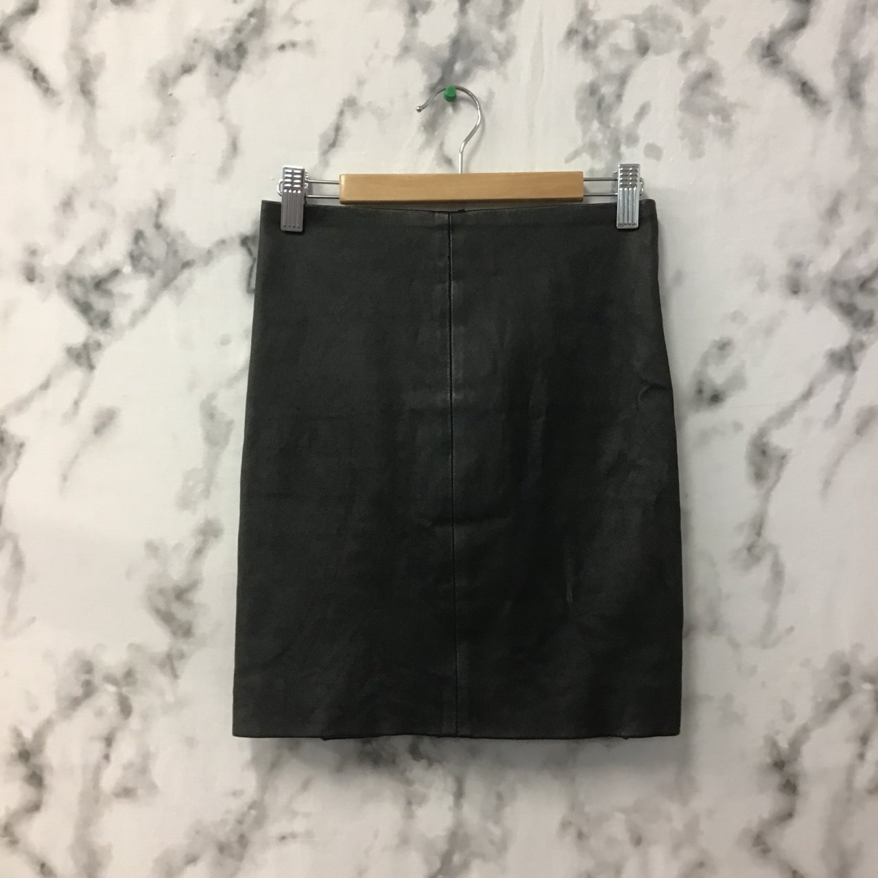 kookai black leather skirt
