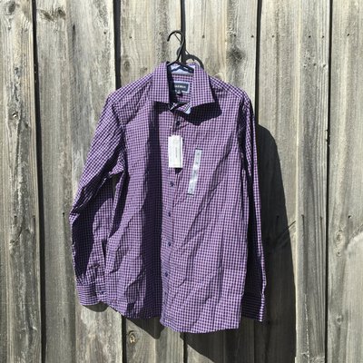 **LAST CHANCE CLEARANCE** GAZMAN Men's Checkered LS Shirt, Size S, BNWT