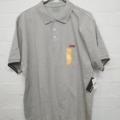 2 x Mens Grey Polo Top 100% Cotton Size XL New in Bag 