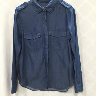 *CLEARANCE SALE* Cotton On Womens Long Sleeve Shirt, Size S/P, Blue Denim Look