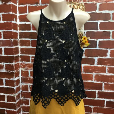 *CLEARANCE*Dotti Sleeveless Black Top Size M